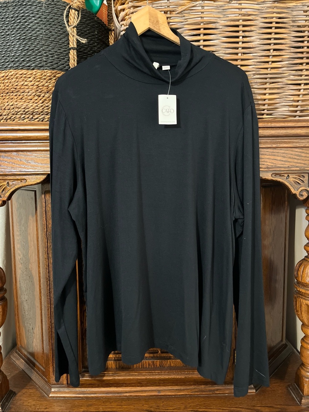 Cato Black Long-Sleeve Turtleneck Tee layering piece